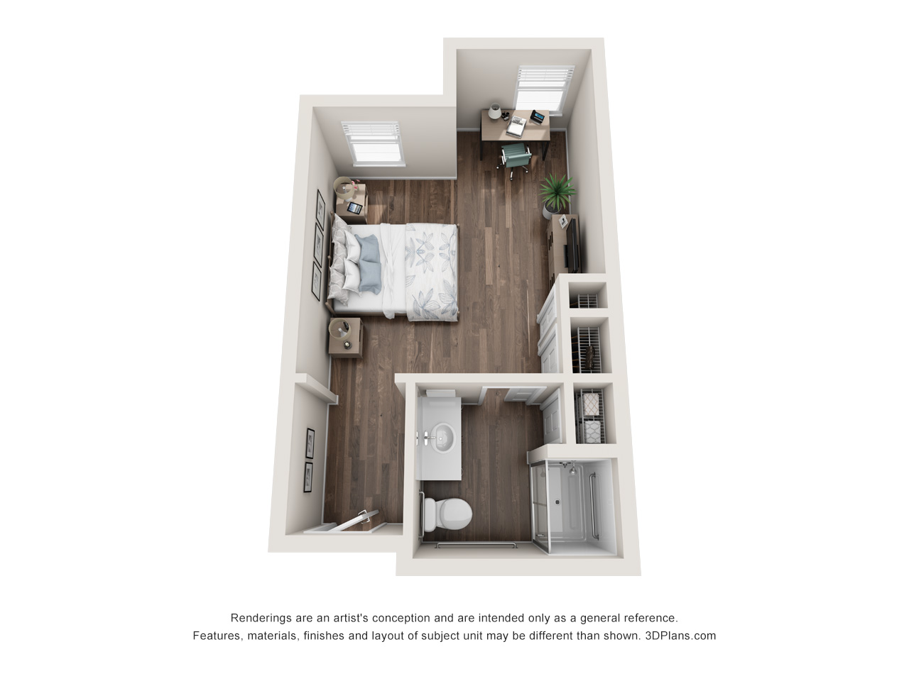 Memory care studio floor plan at American House Ft. Myers