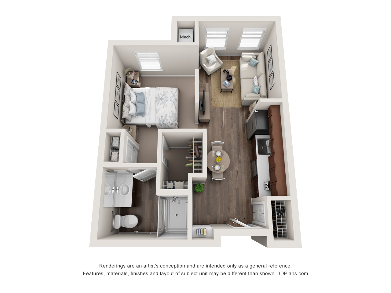 Assisted Living studio floor plan at American House Ft. Myers