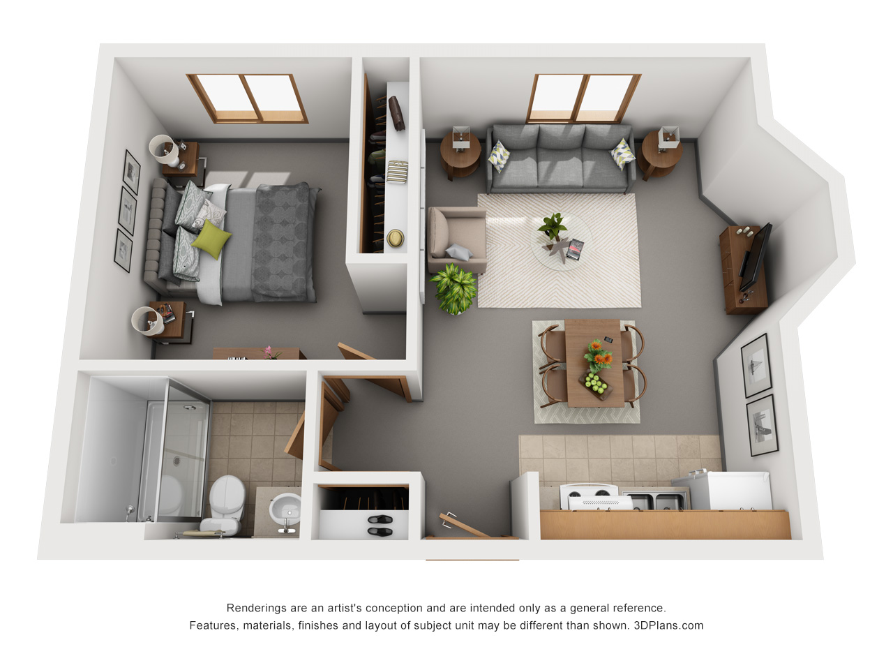 Independent/Assisted Living 1 bd 540 sqft floor plan at American House senior community in Holland, MI