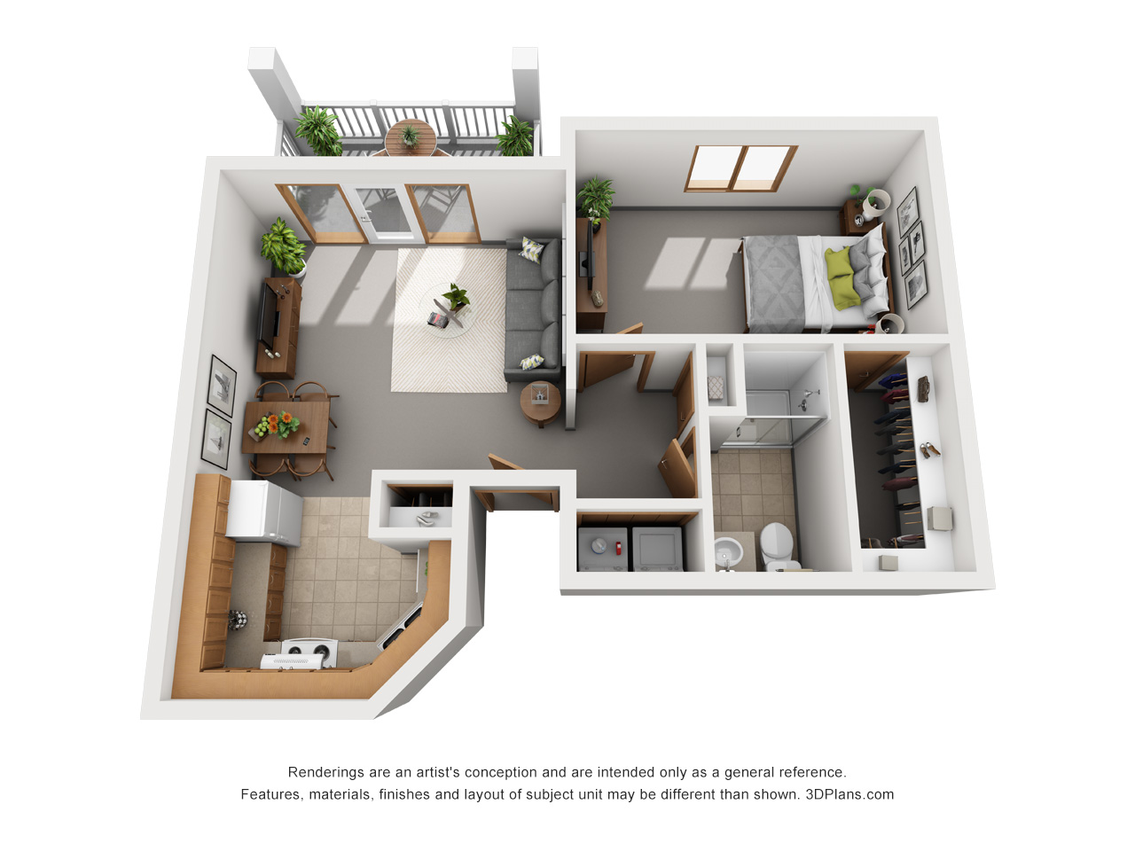 Independent Living 1 bd 685 sqft floor plan at American House senior community in Holland, MI