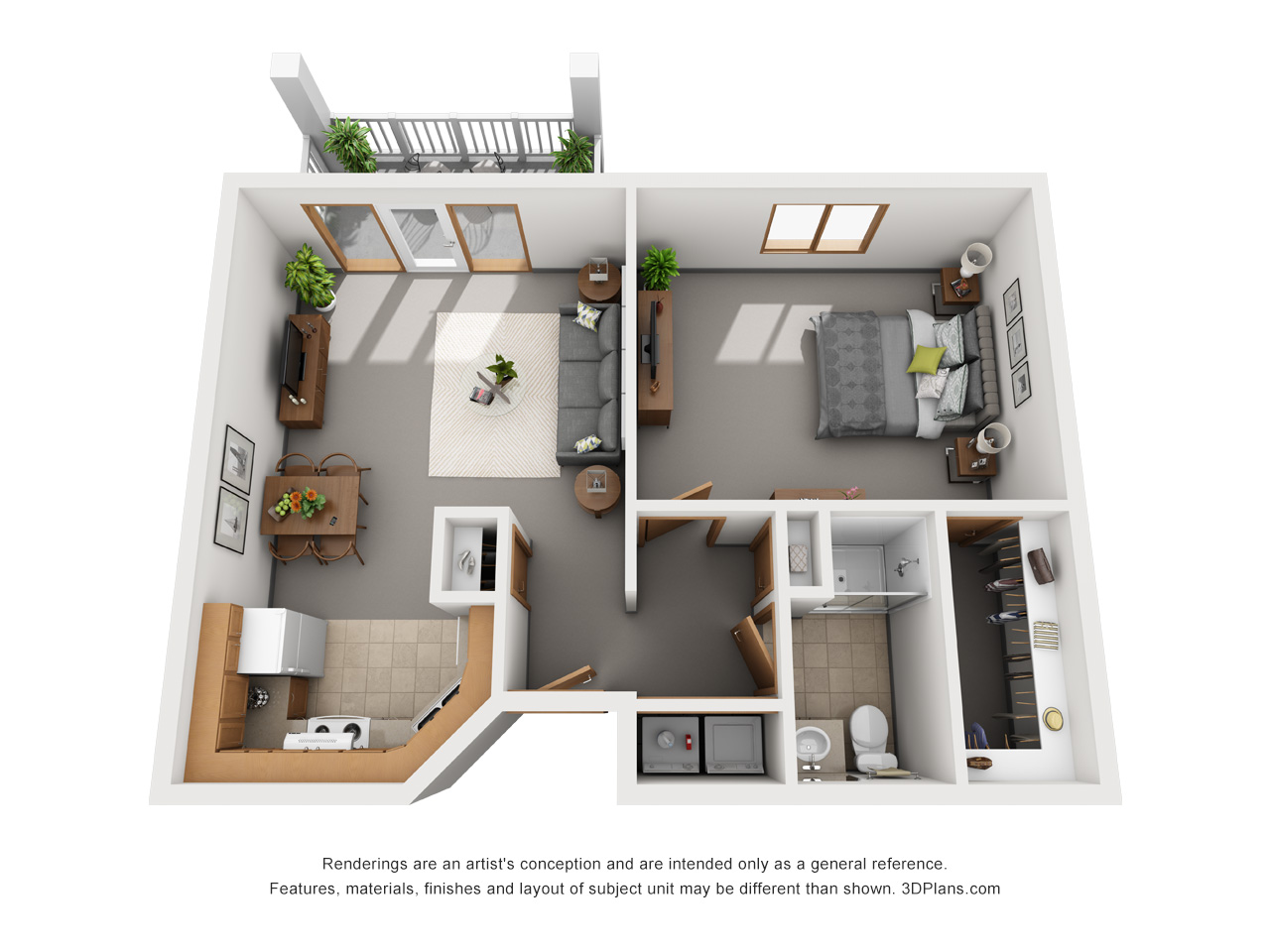 Independent Living 1 bd 760 sqft floor plan at American House senior community in Holland, MI