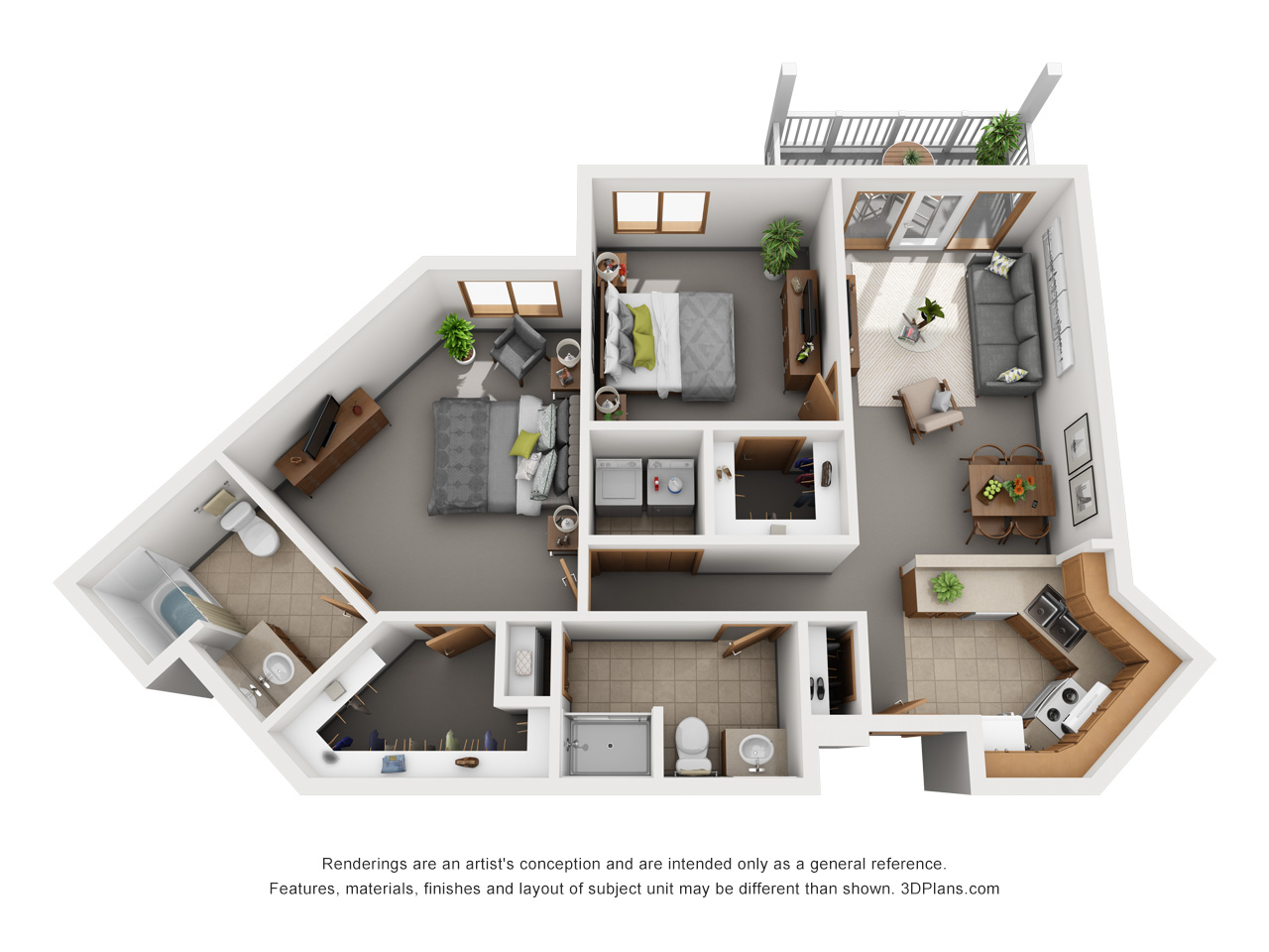 Independent Living 2 bd 1,060 sqft floor plan at American House senior community in Holland, MI