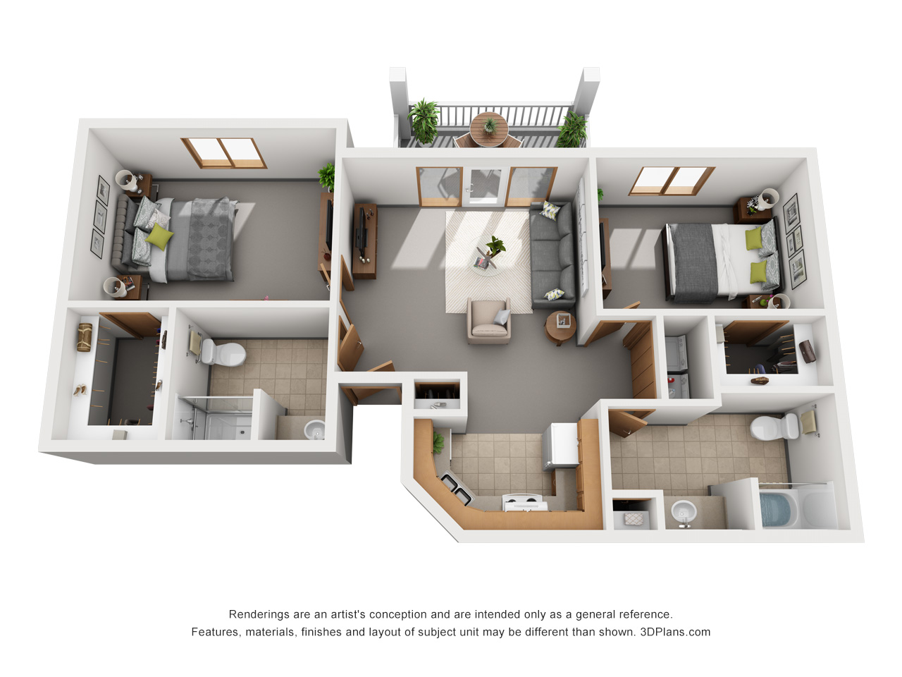 Independent Living 2 bd 1,015 sqft floor plan at American House senior community in Holland, MI