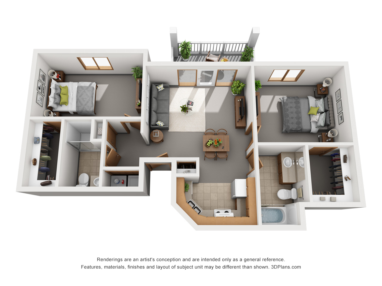 Independent Living 2 bd 995 sqft floor plan at American House senior community in Holland, MI