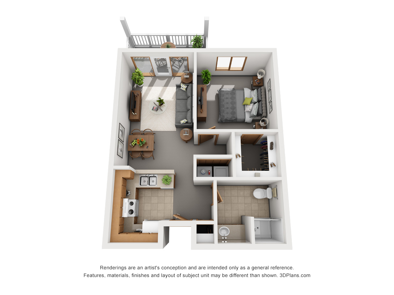 Independent Living 1 bd 685 sqft floor plan at American House senior community in Holland, MI