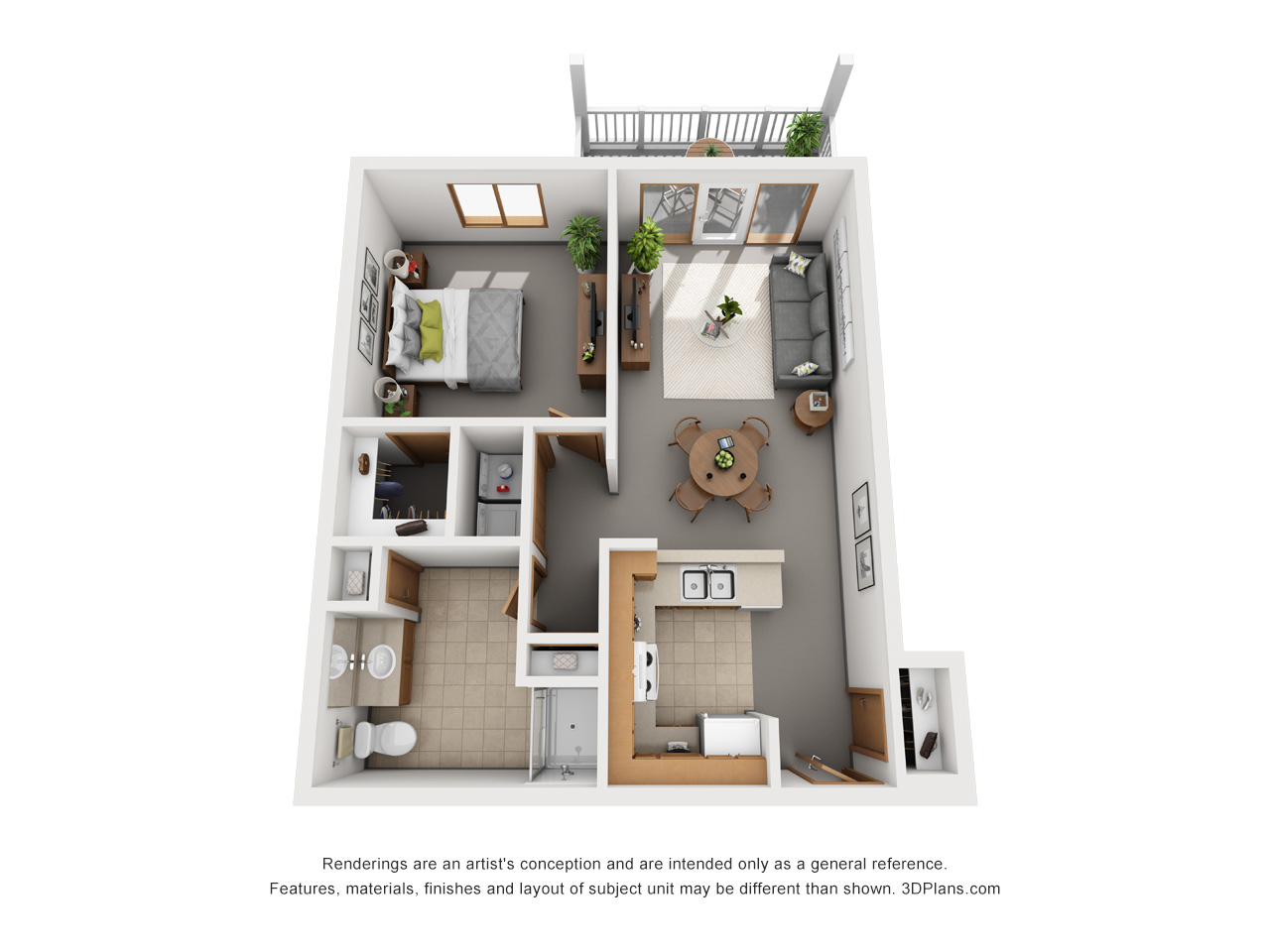 Independent Living 1 bd 710 sqft floor plan at American House senior community in Holland, MI