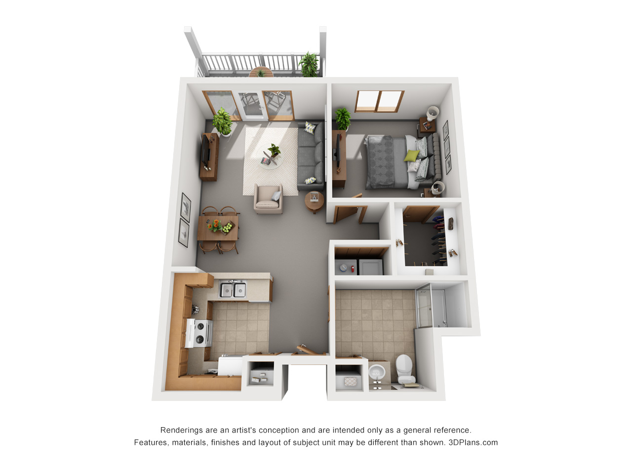 Independent Living 1 bd 720 sqft floor plan at American House senior community in Holland, MI